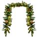 Gymax 9FT Pre-lit Christmas Decoration Garland Indoor Outdoor w/ LED - Green - See Details