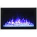 30” Fireplace – includes a steel trim, glass inlay, 10 piece log set with remote and cord - Amantii TRD-30