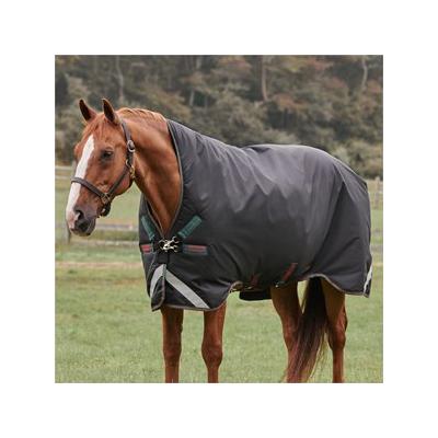 Rambo Wug Turnout Blanket w/ Leg Arches & Free Bag For Life - 81 - Heavy (400g) - Black w/ Green & Red Trim - Smartpak
