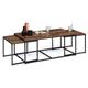 Lot de 3 tables basses gigognes dayton 113 cm effet vieilli design industriel - Naturel