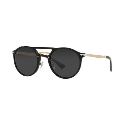Persol Unisex Polarized Sunglasses, PO3264S 50 - Black Gold-Tone