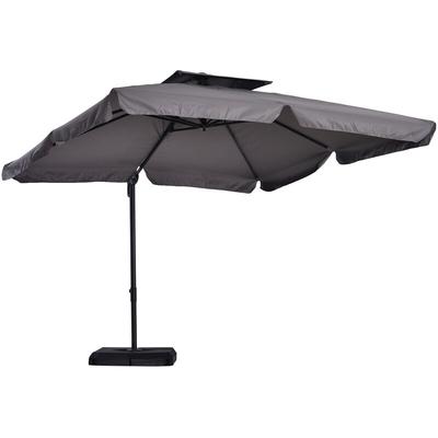 Outsunny - Sonnenschirm, UV50+ Ampelschirm, Roma Schirm mit Ständer und 4 Gewichten, inkl.