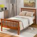 Wood Platform Bed Twin Bed with Headboard and Footboard (Espresso)