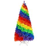 7FT Colorful Fir Christmas Tree Artificial Rainbow Tree with Stand