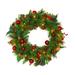 24 inch Wreath with Red Balls and Berries, 106 Tips, 35 UL Lights