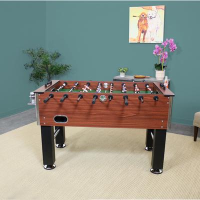 Sunnydaze 55" Faux Wood Foosball Soccer Game Table with Folding Drink Holders