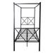 Black Twin Size Metal Canopy Bed Frame with X Shaped Frame