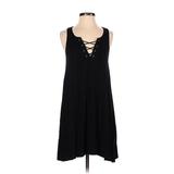 Socialite Casual Dress - A-Line: Black Solid Dresses - Women's Size Small