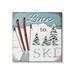 Stupell Industries Live To Ski Rustic Snow Sports Rustic Cabin Wall Plaque Art By Elizabeth Tyndall Canvas in Blue | 30 H x 30 W x 1.5 D in | Wayfair
