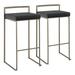 Wade Logan® Brieon Bar & Counter Stool Upholstered, Steel in Black | 30.75 H x 17.5 W x 16 D in | Wayfair 08766DA8DD85476086C58159BB24B556