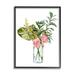 Stupell Industries Pink Rose Flowers Monstera Leaves Watercolor Still Life By Melissa Wang Wood in Brown | 30 H x 24 W x 1.5 D in | Wayfair