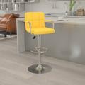 Flash Furniture Murphy Adjustable Height Swivel Bar Stool w/ Cushion Upholstered/Metal in Yellow | 20 W x 18 D in | Wayfair CH-102029-YEL-GG