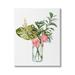 Stupell Industries Pink Rose Flowers Monstera Leaves Watercolor Still Life By Melissa Wang Canvas in White | 30 H x 24 W x 1.5 D in | Wayfair