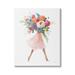 Stupell Industries Bursting Spring Flower Bouquet Pink Dress Woman Walking By Danhui Nai Canvas in White | 48 H x 36 W x 1.5 D in | Wayfair