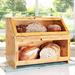 Prep & Savour Bokchito Extra Large Double Compartment Bread Box Wood in Brown | 12.6 H x 15.4 W x 9.9 D in | Wayfair