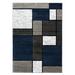 Blue/Gray 63 x 0.49 in Area Rug - Wrought Studio™ Mehul Power Loom Navy/Gray/White Rug Polypropylene | 63 W x 0.49 D in | Wayfair