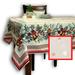 Wipeable Spill Resistant French Acrylic Coated Christmas Tablecloth - White