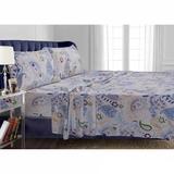 Flannel 170-GSM Printed Extra Deep Pocket Bed Sheet Set