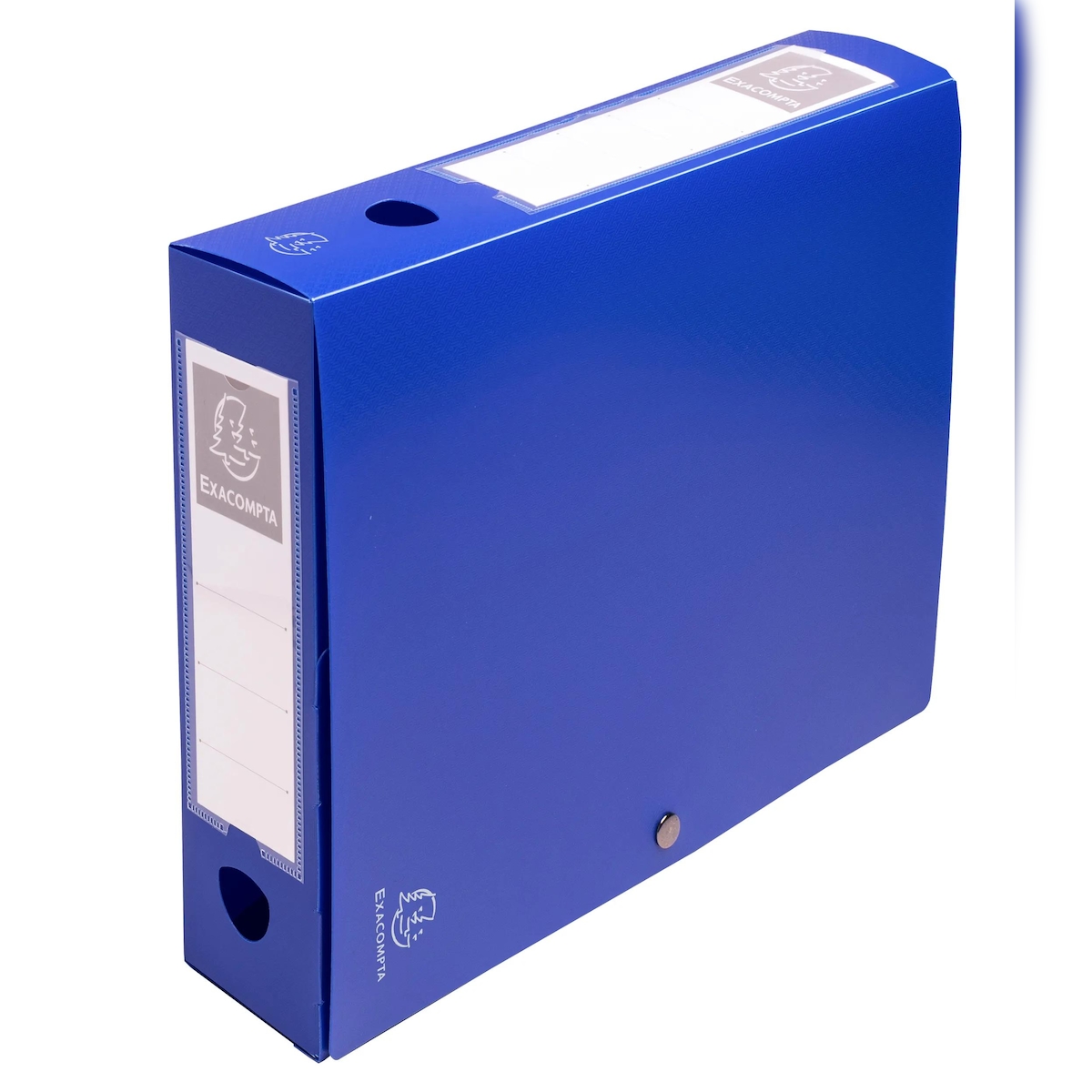 Exacompta 59632E 10x Archivbox mit Druckknopf aus PP 700µ, Rücken 60mm, blickdicht, 25x33cm für DIN A4 - Blau Image