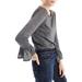 J. Crew Tops | J. Crew Silver Metallic Sparkle Bell Sleeve Top Xs | Color: Silver | Size: Xs