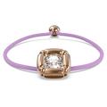 Swarovski Adjustable Bracelet,Cushion Cut Crystal, Rose Gold Tone Setting with Pink Cord from the Dulcis Collection