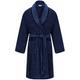 Walker Reid Mens 48" or 122cm Long Luxury Thick 400GSM Soft Dark Blue Cotton Velour Shawl Collared Belt Up Bath Robe Dressing Gown House Coat XXXL