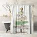 East Urban Home 71" x 74" Shower Curtain, Golden Christmas Tree by PI Creative Art Polyester in Gray/Pink/White | 71 H x 74 W in | Wayfair
