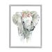 Stupell Industries Chic Baby Elephant w/ Floral Print Hair Tie by Carol Robinson - Painting on Canvas in Gray | 14 H x 11 W x 1.5 D in | Wayfair