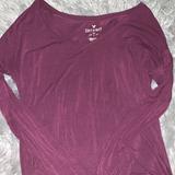 American Eagle Outfitters Tops | American Eagle Long Sleeve Soft And Sexy Tee | Color: Red | Size: S