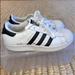 Adidas Shoes | Adidas Superstar White Black Leather Sneakers 6 | Color: Black/White | Size: 6