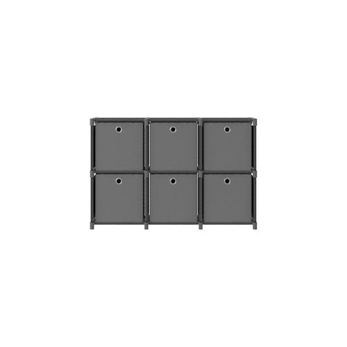 vidaXL Würfelregal mit 6 Boxen Grau 103x30x72,5 cm Stoff