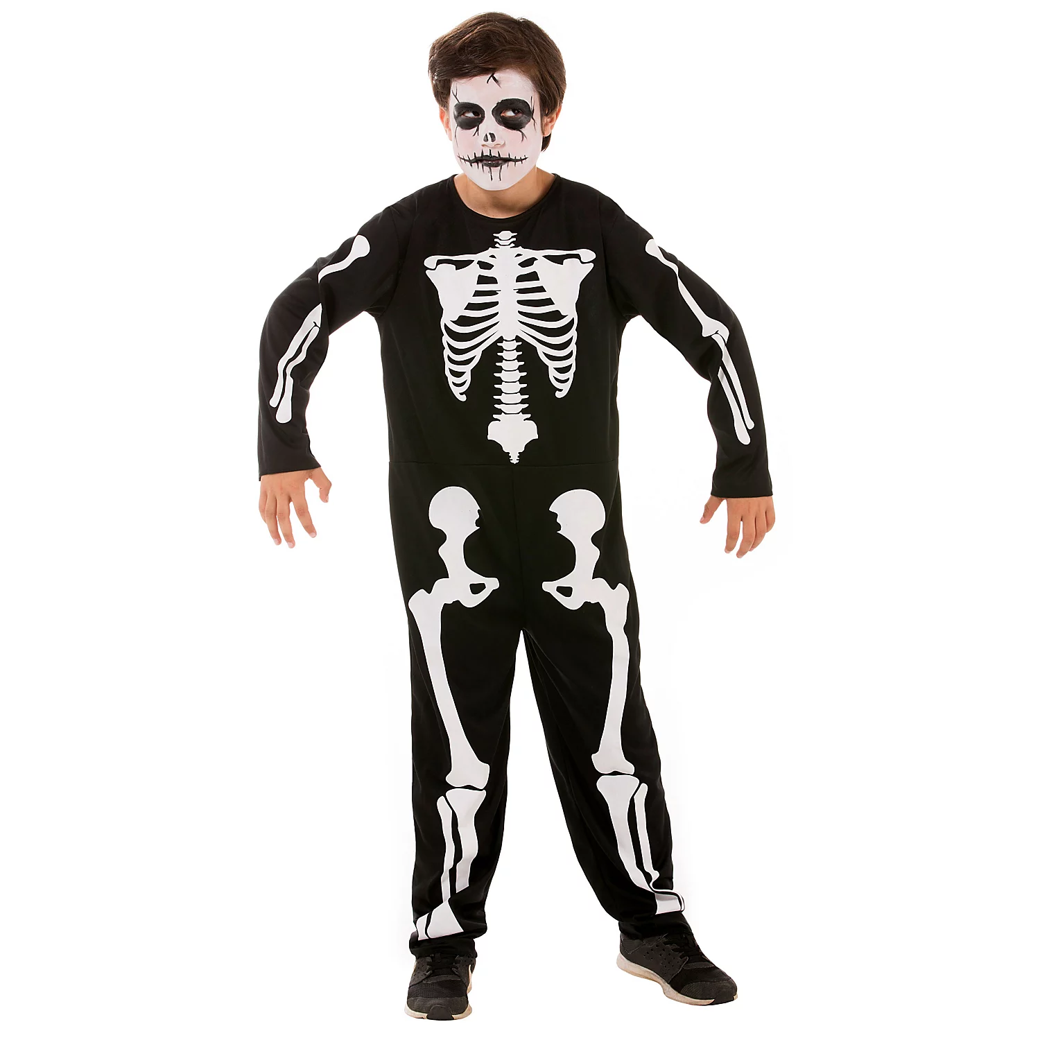 Combinaison « squelette » pour enfants, noir/blanc