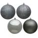 Vickerman 577653 - 1" Pewter 4 Assorted Finishes Ball Christmas Tree Ornament (36 pack) (N590387-2)