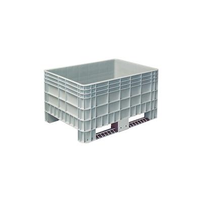 BRB Palettenbox mit Außenrippen und 2 Kufen, LxBxH 1170 x 800 x 650 mm, grau Image