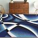 Black 110 W in Area Rug - Ivy Bronx Mccampbell Abstract Navy Blue/White/Gray Area Rug | Wayfair 5393C5DA07A342E784C9B7468DF81258