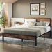 17 Stories Keeara 39.8" Bed Frame Metal in Brown | 39.8 H x 63.9 W x 83.3 D in | Wayfair A3E786174C5B469B9B388DB7FEEEF43F