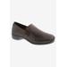 Wide Width Women's Slide-In Flat by Ros Hommerson in Brown Leather (Size 7 W)