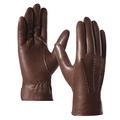 Harssidanzar Mens Italian Sheepskin Leather Gloves Vintage Finished Cashmere Lined Upgrade GM006,Saddle,Size L