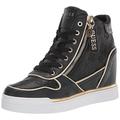 GUESS Damen Fiora Sneaker, Schwarz/Platino, 38 EU