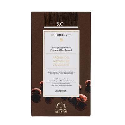 KORRES ARGAN OIL Hochentwickelte Haarcoloration Haarfarbe Nr.5.0 - Hellbraun 145 ml Schwarz Image