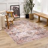 Isugod 4' x 6' Traditional Updated Traditional Farmhouse Beige/Black/Brown/Dusty Pink/Gray/Ivory/Light Gray/Medium Brown/Mustard/Rust/Tan/Brick Red/Rust Washable Area Rug - Hauteloom