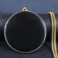 Collier long en obsidienne noire naturelle pour femme collier en acier inoxydable grand collier