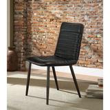 Direct Marketplace Hosmer Leather Side Chair in Upholstered/Metal/Genuine Leather in Black | 33 H x 25 W x 18 D in | Wayfair 70422