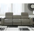 Gray Reclining Sectional - Signature Design by Ashley Correze 116.5" Wide Genuine Leather Symmetrical Reclining Corner Sectional Genuine Leather | Wayfair