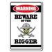 Trinx Beckemeyer Beware of the Rigger Warning Sign Metal | 7 H x 10 W x 0.1 D in | Wayfair 80F7BEA4318D41C5AE2365A0352EAF7C