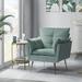 Armchair - Etta Avenue™ Toulouse Tufted Back Upholstered Armchair Wood/Polyester/Velvet in Green | 35 H x 31.25 W x 29 D in | Wayfair