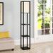 Latitude Run® Xochitl 72" Column Floor Lamp Manufactured Wood in Black/Brown/White | 72 H x 11.5 W x 11.5 D in | Wayfair