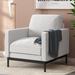 Armchair - Latitude Run® Logan 80.01Cm Wide Armchair Wood/Polyester/Metal/Fabric in Gray | 34.45 H x 31.5 W x 33.6 D in | Wayfair