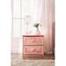 Red Barrel Studio® Wooden 2 Drawers Nightstand In Pink Wood in Brown/Pink | 19.75 H x 19 W x 19.5 D in | Wayfair 1F868AA106E24E5E99669294A759A9A0