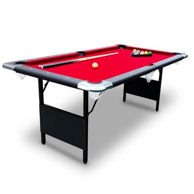 Hathaway Fairmont 6-ft Portable Billiards Pool Game Room Table, Foldable, Black with Red Felt